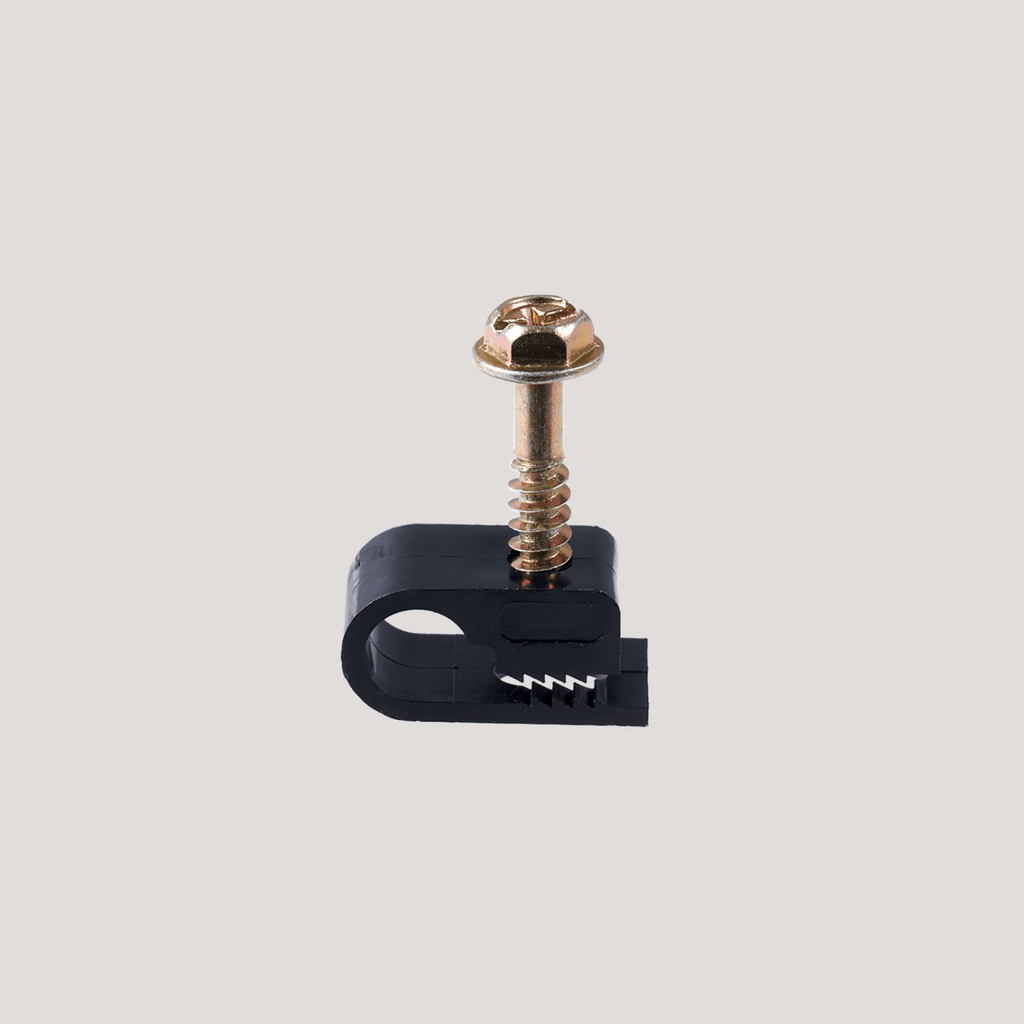1/4" Tube Clamp Black with Screw  - 50 Packs